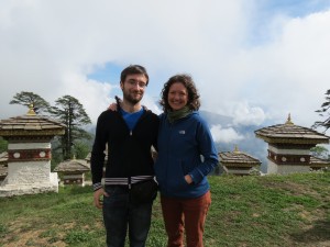 Photo 1. Aili & Álvaro on our first day in Bhutan