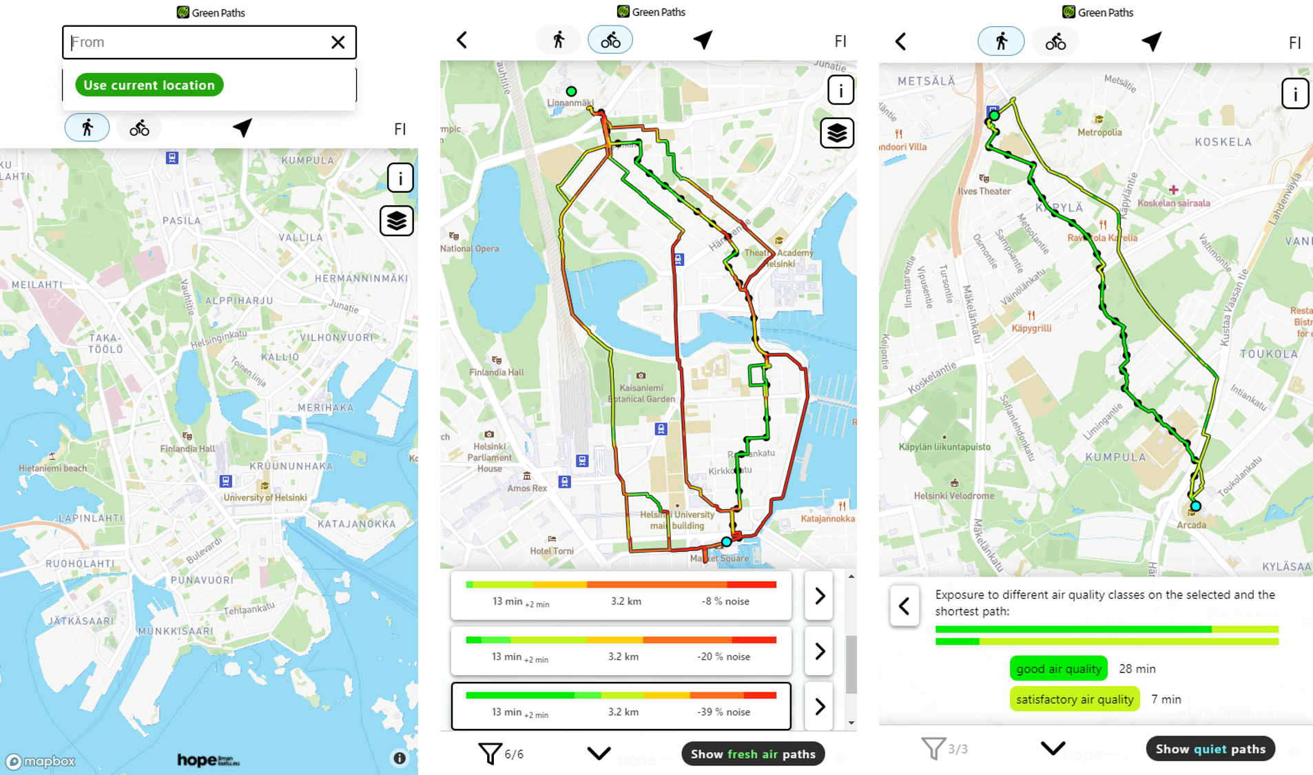 Green Paths routing tool