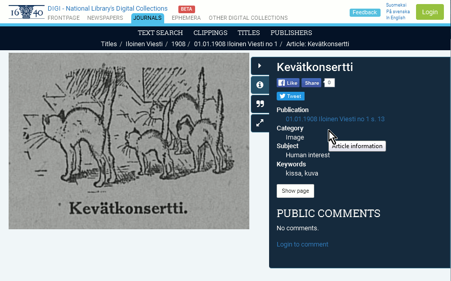 Digi.kansalliskirjasto.fi and using references