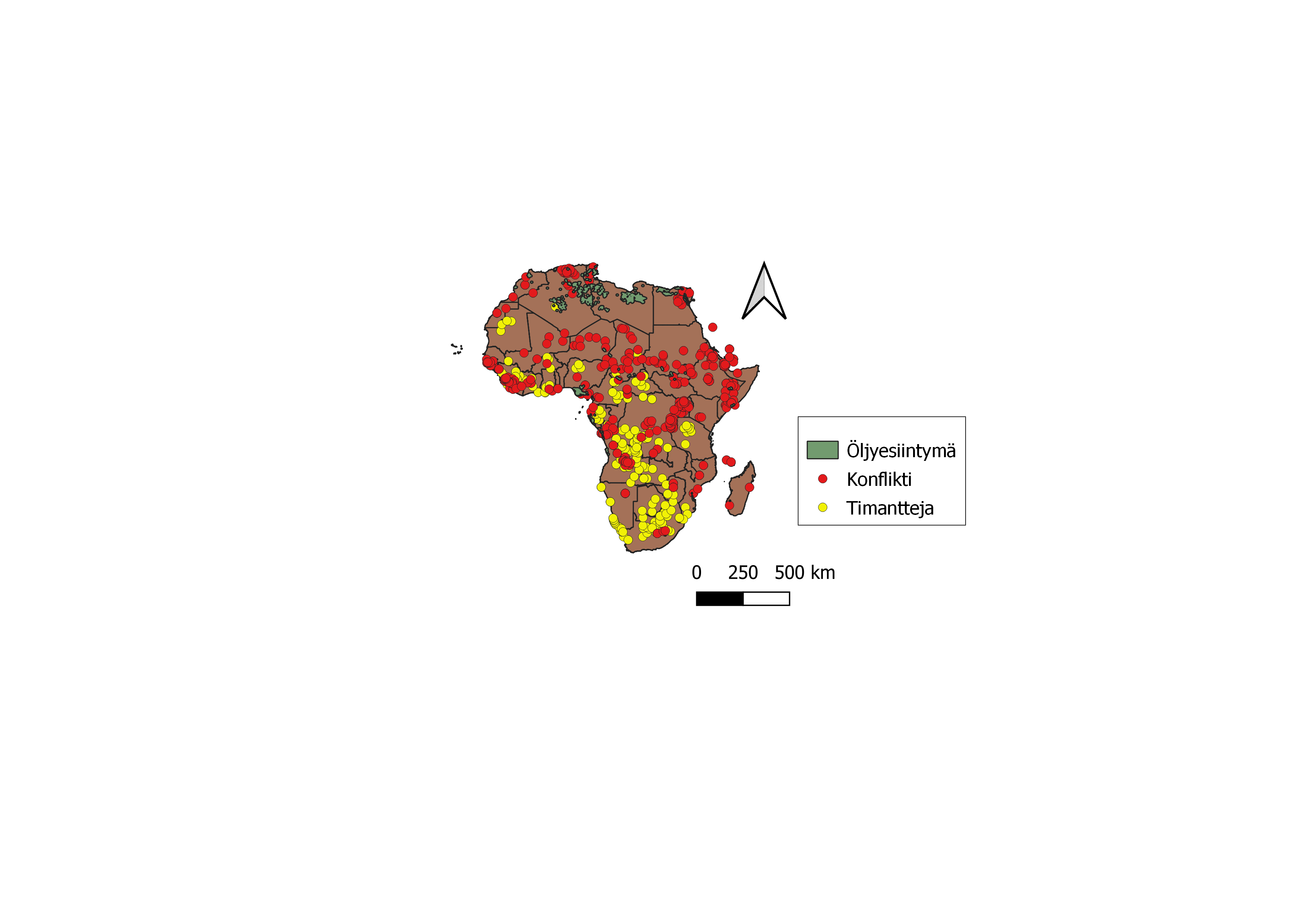 Afrikan konfliktit ja luonnonvarat kartalla