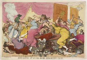 Breaking up of the Blue Stocking Club by Thomas Rowlandson, 1815 The British Museum, London © The Trustees of the British Museum