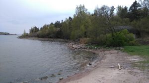 Shoreline shaped by the explosion of powder storage during the Sveaborg rebellion (Photo: Oula Seitsonen).