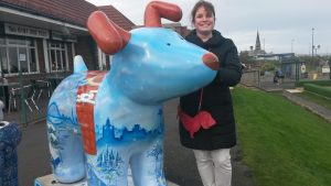 Suzie with a Snow Dog in the North East of England. 