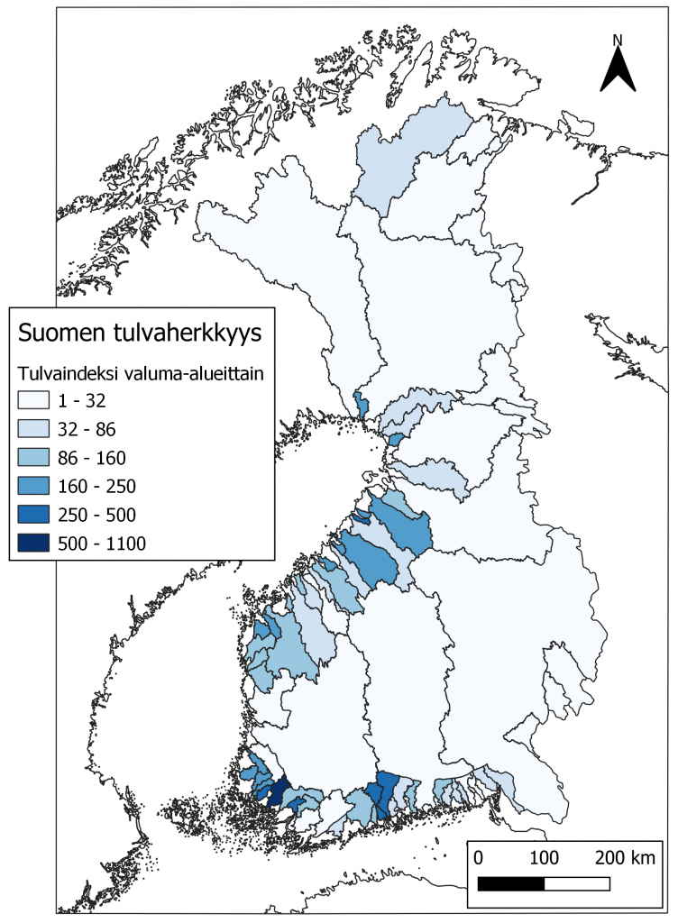 Suomen tulvaherkkyyskartta