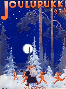 Joulupukki_tontut_metsässä_1938_Muokattu