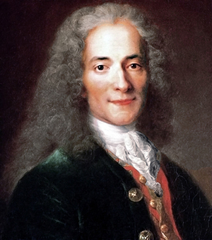 Nicolas de Largillièren maalaus Voltairesta vuodelta 1718
