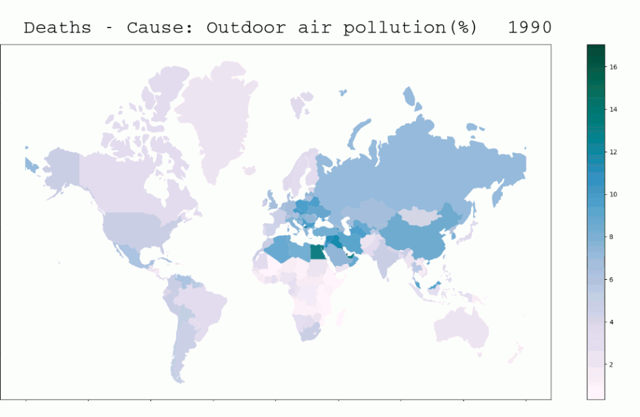 Deaths due to air pollution