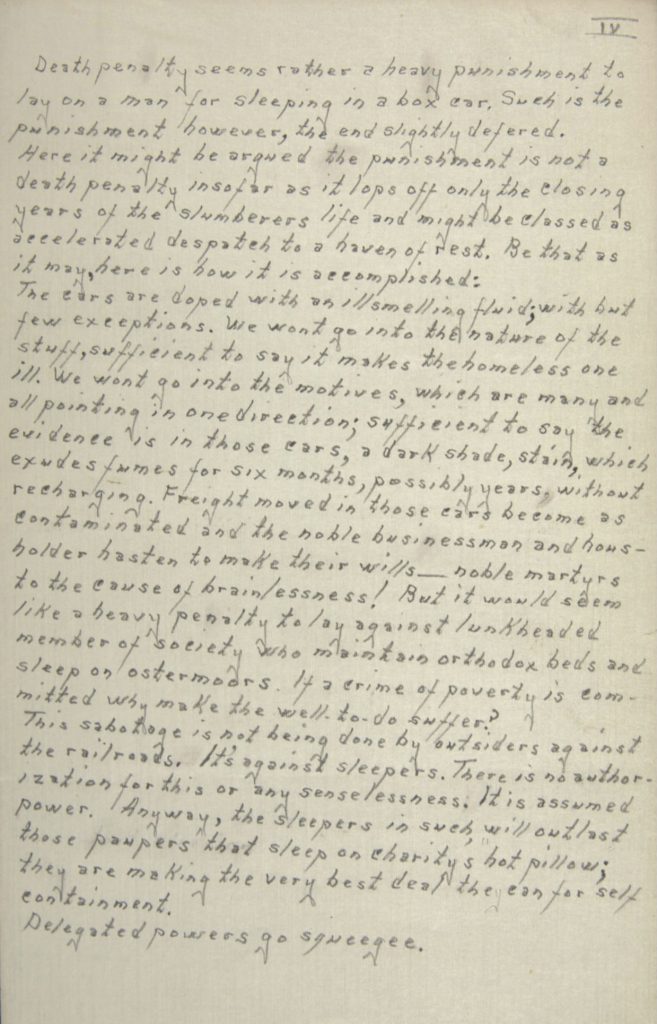 Image of a manuscript, text written with pencil. Two thirds of the text is quoted on the blog text.