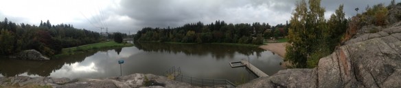 The panorama taken from the Vantaa River. 